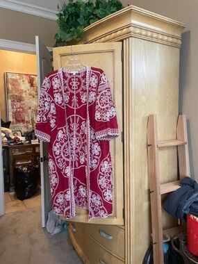 Est 1946 burner orange and cream embroidered jacket size large